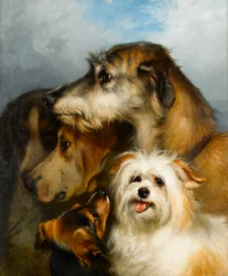 Ein Wolfshund und sportliche Begleiter, 1863